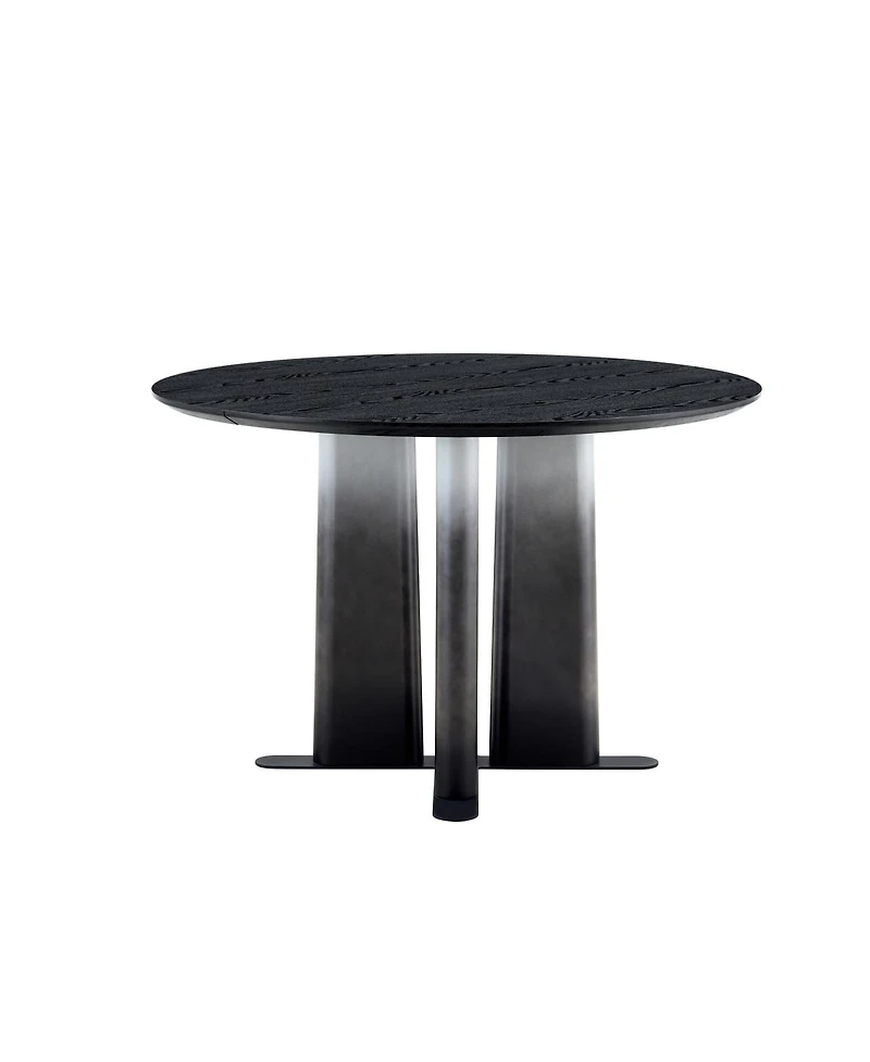 Streamdale Furniture Round Wood Grain Dining Table with Gradient Cross Base
