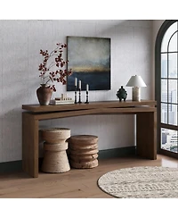 Streamdale Furniture 65-Inch Solid Wood Veneer Farmhouse Console Table