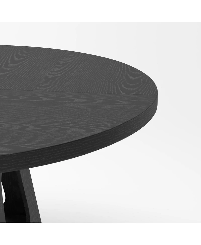 Streamdale Furniture 47-Inch Round Farmhouse Dining Table with Storage Base (Table Only)