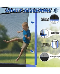 Zeny Classic Trampoline with 5 Legs and Basketball Hoop