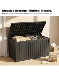 Zeny 180 Gallon Large Outdoor Storage Xxl Deck Box for Patio Furniture, Garden Tools and Sports/Pools Equipment, Waterproof Resin, Lockable