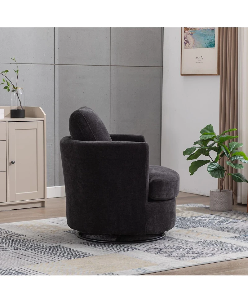 Streamdale Furniture 31.9''W Chenille Swivel Barrel Accent Chair