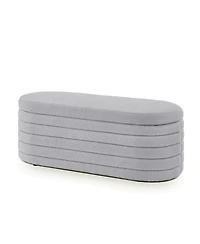 Streamdale Furniture Modern Oval Upholstered Storage Ottoman Bench