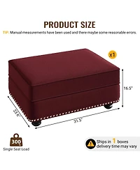 Streamdale Furniture Velvet Ottoman for Single 2 and 3 Seater Sofas