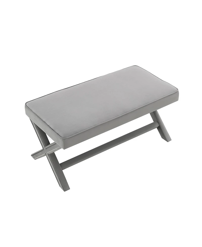 Streamdale Furniture velvet Double Bench with X-Crossed Legs