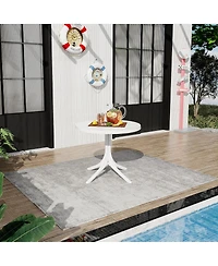 Streamdale Furniture Summer 36-Inch Modern Round White Indoor/Outdoor Plastic Dining Table