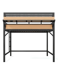 Streamdale Furniture Loft Bed with Storage Pegboard Usb Ports and Led Lights