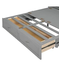 Streamdale Furniture Queen Size Murphy Bed with Drawer Usb Ports and Pulley Design