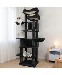 Streamdale Furniture 68in Multi-Level Cat Tree with Hammocks Cat Cave Scratching Posts