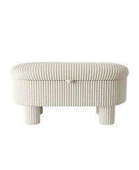 Streamdale Furniture Modern Corduroy Upholstered Storage Ottoman Bench