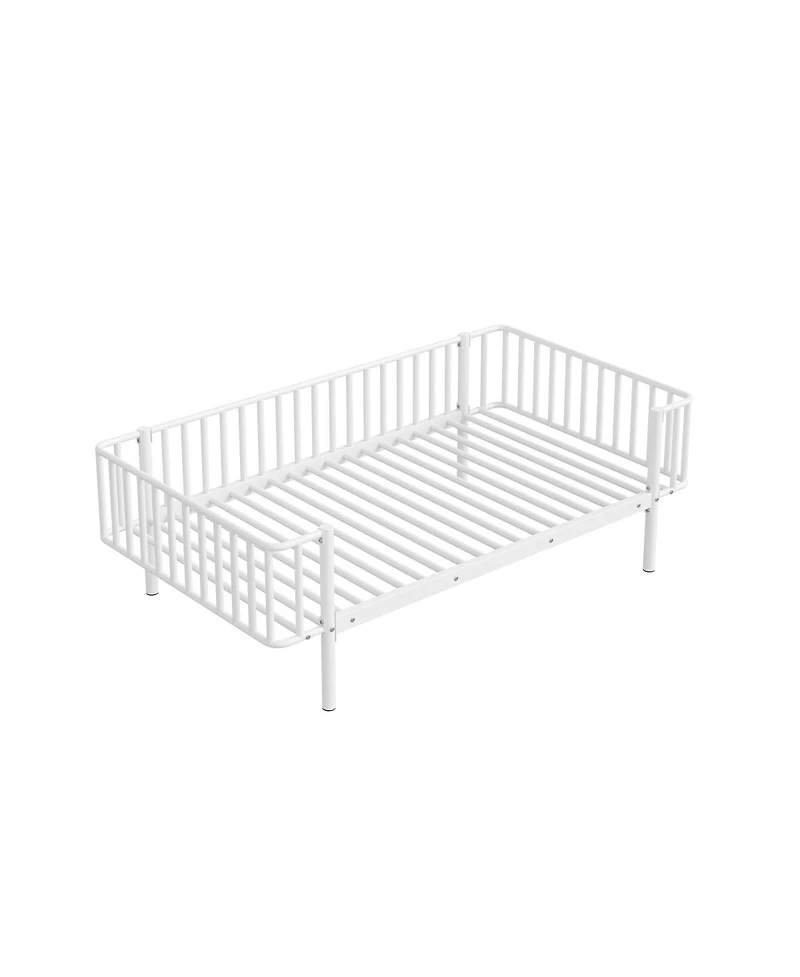 Streamdale Furniture Twin Size Metal Daybed with Sturdy Steel Slat Support