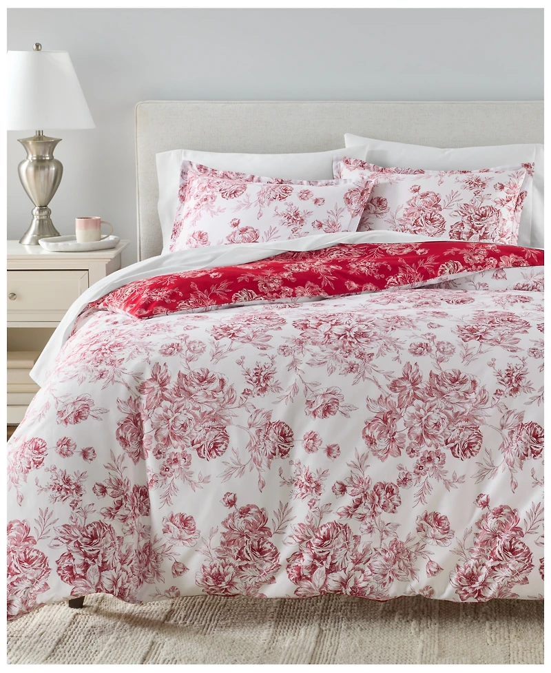 Charter Club Primrose Toile 3-Piece Duvet Cover Set, Full/Queen, Macy's Exclusive