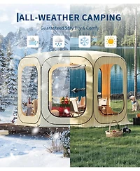 gaomon10x10 Feet Outdoor All Weather Pop Up Tent, 6-8 Person Instant Tent Shelter, Rainproof Camping Sun Shelter Coldproof and Windproof for Patio