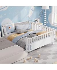 Streamdale Furniture Metal Platform Bed with Rails for Kids