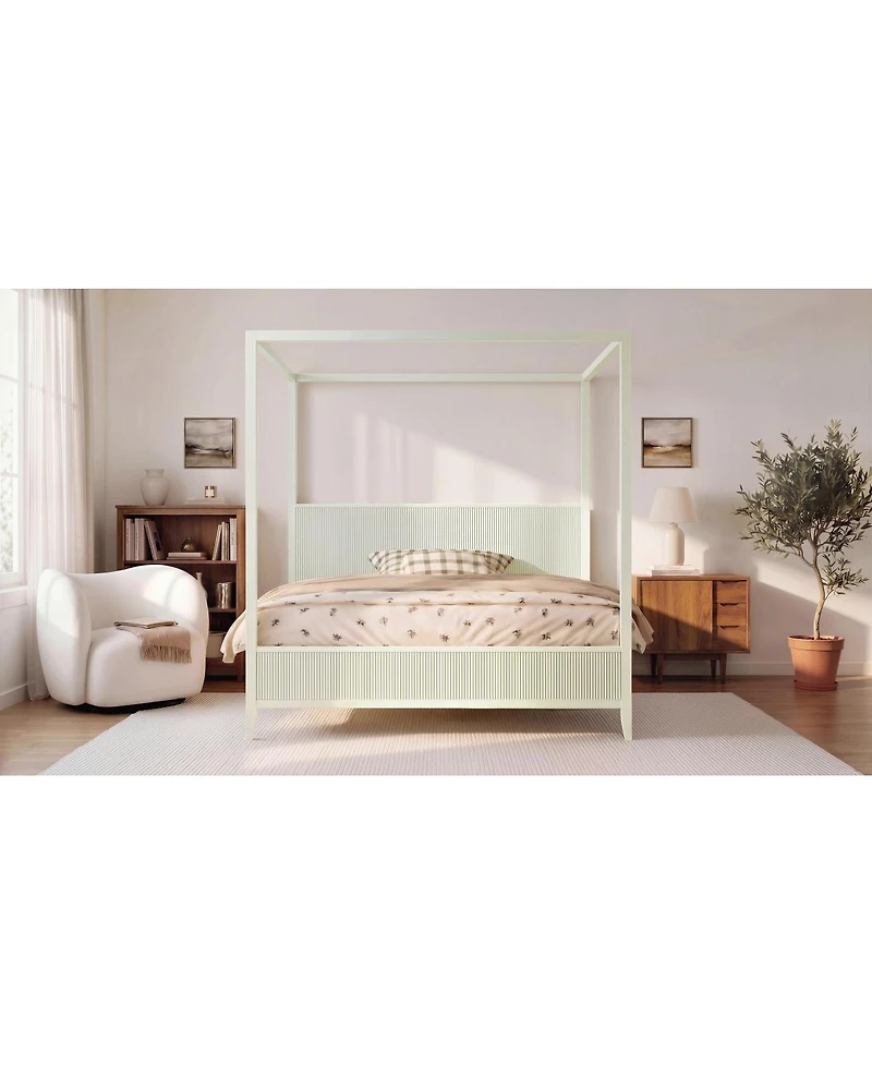 Streamdale Furniture Queen size Wooden Canopy Platform Bed with Support Slats
