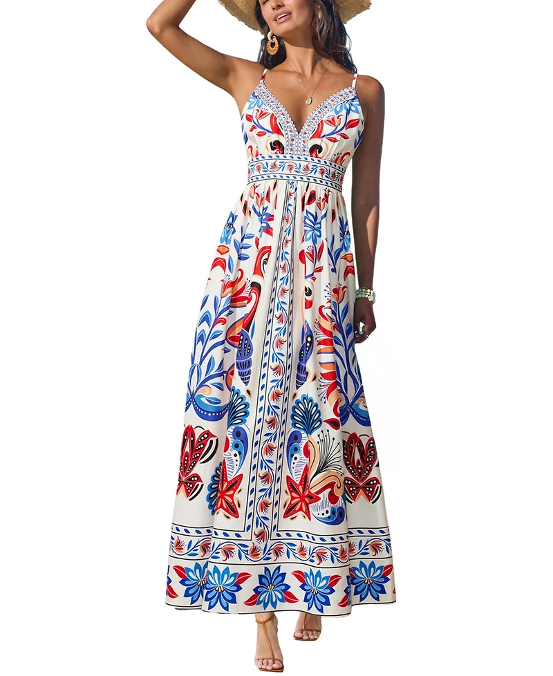 Cupshe Women's Blooming Floral Maxi Beach Dress