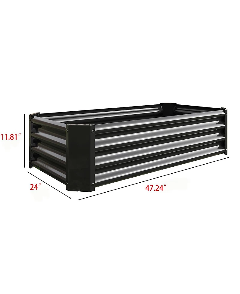 Streamdale Furniture 2-Pieces 4x2x1ft Metal Raised Garden Bed for Flowers and Vegetables