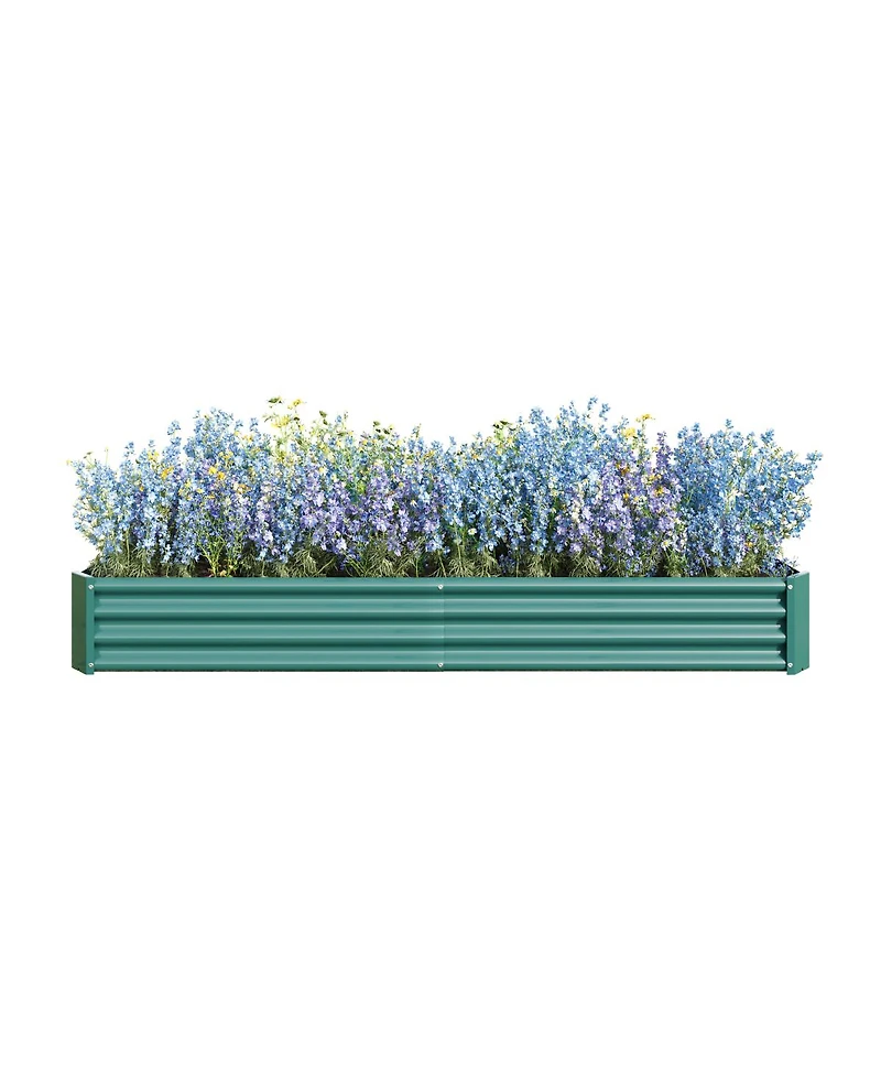 Streamdale Furniture 2-Pieces 8x4x1ft Metal Raised Rectangle Garden Planter Beds