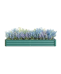 Streamdale Furniture 2-Pieces 8x4x1ft Metal Raised Rectangle Garden Planter Beds