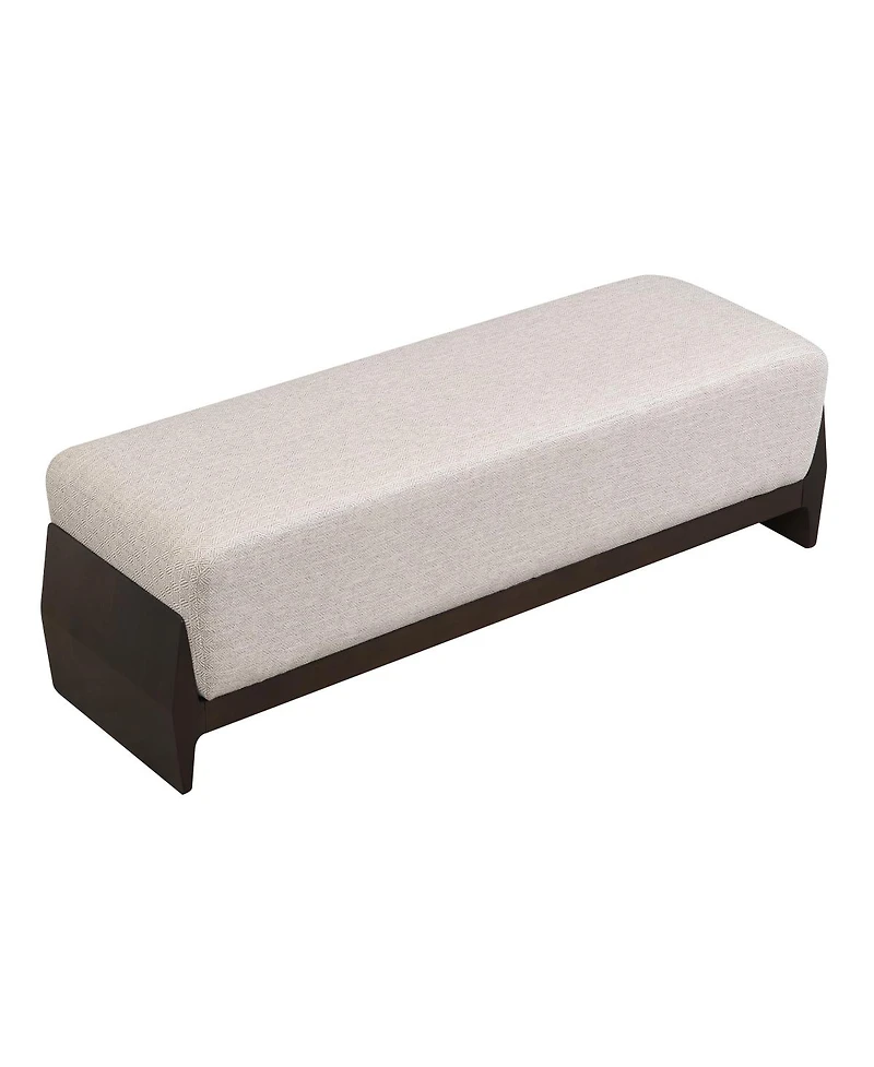 Streamdale Furniture Rubber Solid Wood Bench with Thick Soft Cushions Can Accommodate Three People