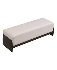 Streamdale Furniture Rubber Solid Wood Bench with Thick Soft Cushions Can Accommodate Three People