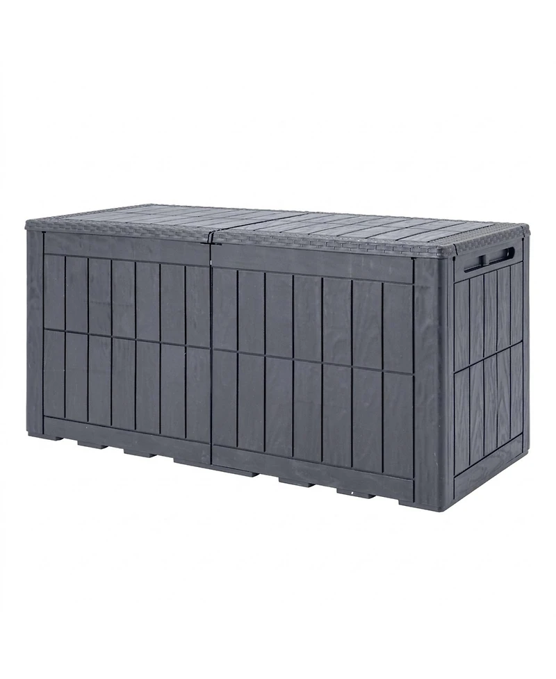 Sugift 120 Gal Waterproof Lockable Outdoor Deck Box for Tools Cushions Pool
