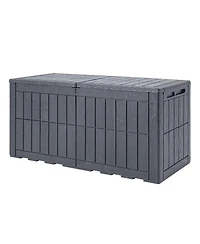Sugift 120 Gal Waterproof Lockable Outdoor Deck Box for Tools Cushions Pool