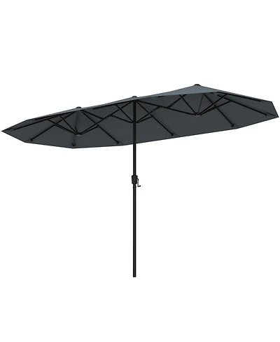 Sugift 13 Feet Double-Sided Patio Table Market Umbrella with Crank Handle