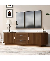 Streamdale Furniture Modern Tv Stand with Hidden Storage and Rounded Corners for 65''-70'' TVs