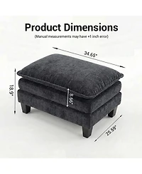 Streamdale Furniture Rectangular Chenille Padded Ottoman Footstool