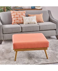 Streamdale Furniture 33'' Large Square Upholstered Farmhouse Ottoman Coffee Table