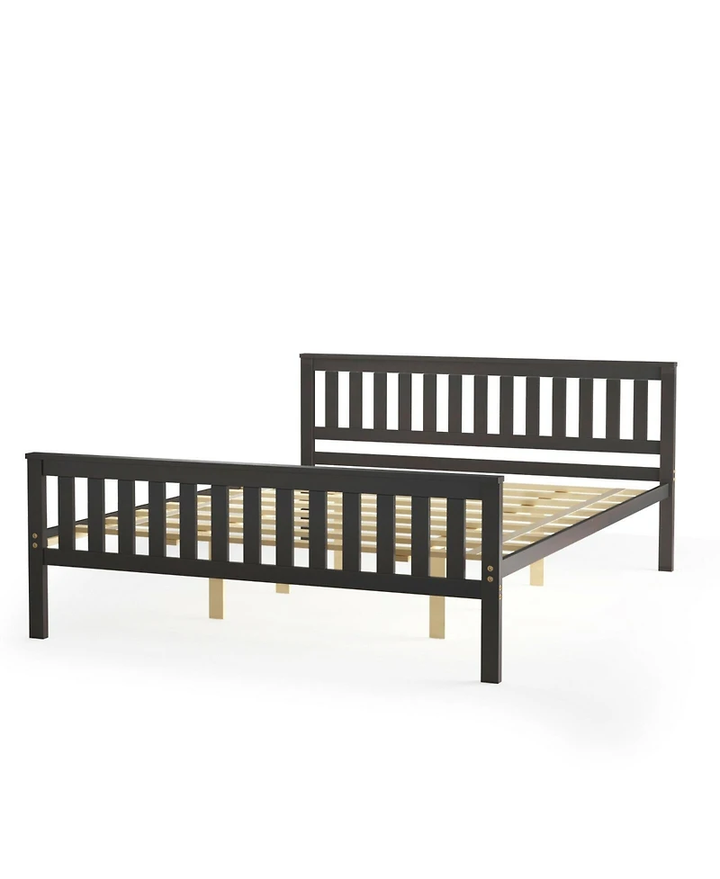 Gouun Queen Wood Platform Bed with Headboard
