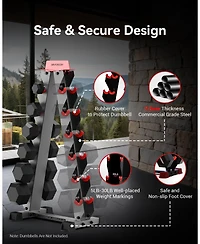 Harison 6-Tier Dumbbell Rack Stand, A-Frame Weight Storage for Home Gym