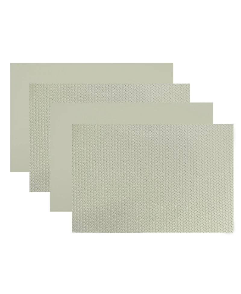 Dainty Home Bellagio Reversible Premium Faux Leather 12" x 18" Rectangular Placemats Set of 4