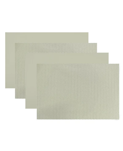 Dainty Home Bellagio Reversible Premium Faux Leather 12" x 18" Rectangular Placemats Set of 4