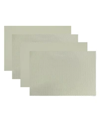 Dainty Home Bellagio Reversible Premium Faux Leather 12" x 18" Rectangular Placemats Set of 4
