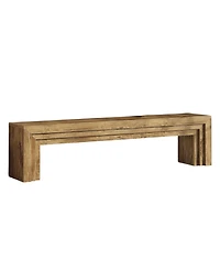 Slickblue Farmhouse Entryway Bench with Layered Shoe Storage