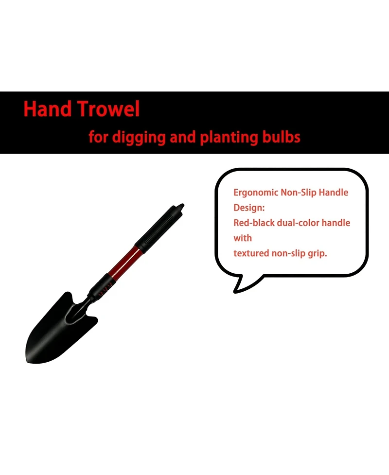 Xdovet Garden Tool Set 4-Piece Non-Slip Trowel Transplanter Cultivator Rake