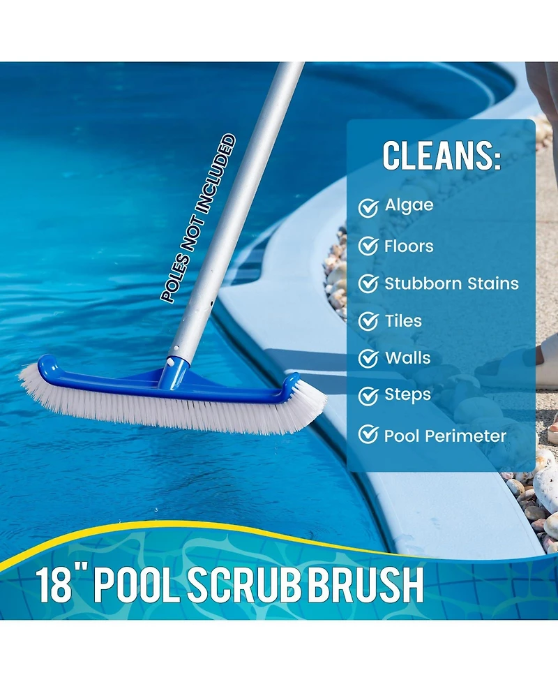 Xdovet Pool Brush Head Strong Bristle Ez Clip Walls Tiles Floors