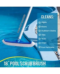 Xdovet Pool Brush Head Strong Bristle Ez Clip Walls Tiles Floors