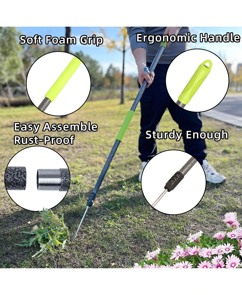 Xdovet Weed Puller Long Handle Garden Tool V-shaped Root Remover