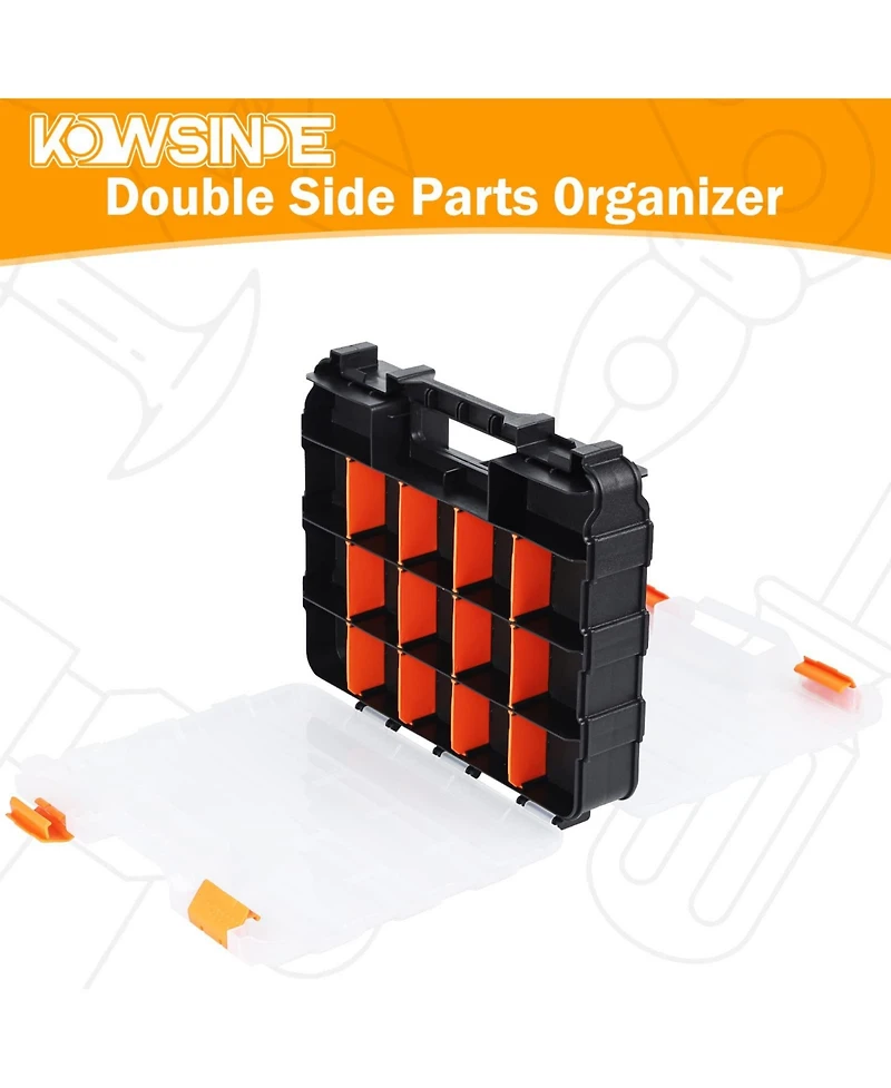 Xdovet Double Side Tool Organizer 34 Compartments Removable Dividers