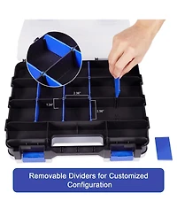 Xdovet 2-pack Small Parts Organizer Box Double Side Removable Dividers Hardware Storage