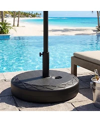 Gouun Fillable 90 Lb Round Patio Umbrella Stand with Dual Adapters