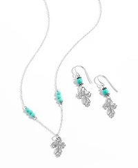 Giani Bernini Simulated Turquoise Religious Cross Jewelry In Sterling Silver