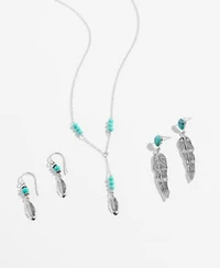 Giani Bernini Simulated Turqouise Feather Jewelry Collection In Sterling Silver