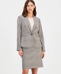 Tahari Asl Women's Single-Button Plaid Blazer