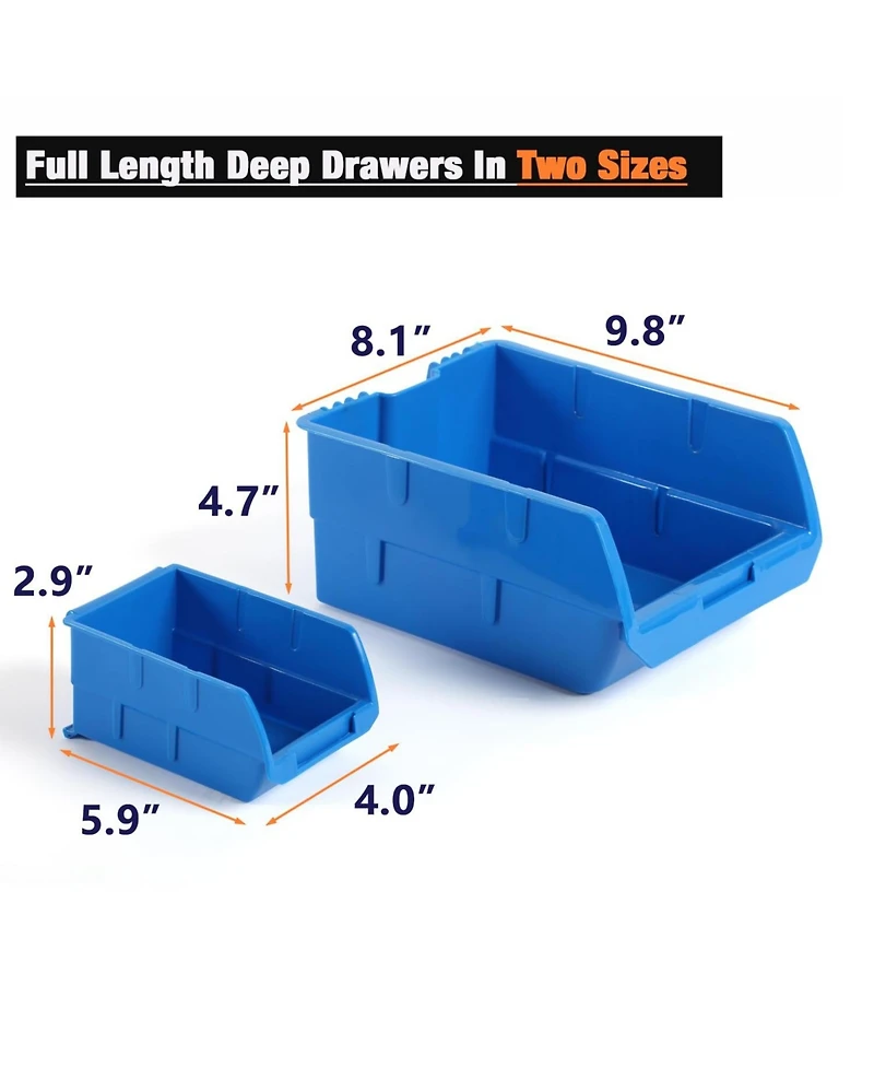 Xdovet Wall Mounted Parts Rack Bins Rails Organizer