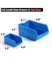 Xdovet Wall Mounted Parts Rack Bins Rails Organizer