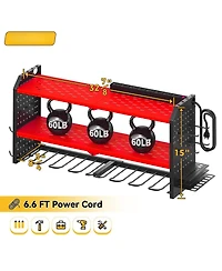Xdovet Power Tool Organizer Wall Mount Charging Station Metal Rack Drill Holder Outlet Strip
